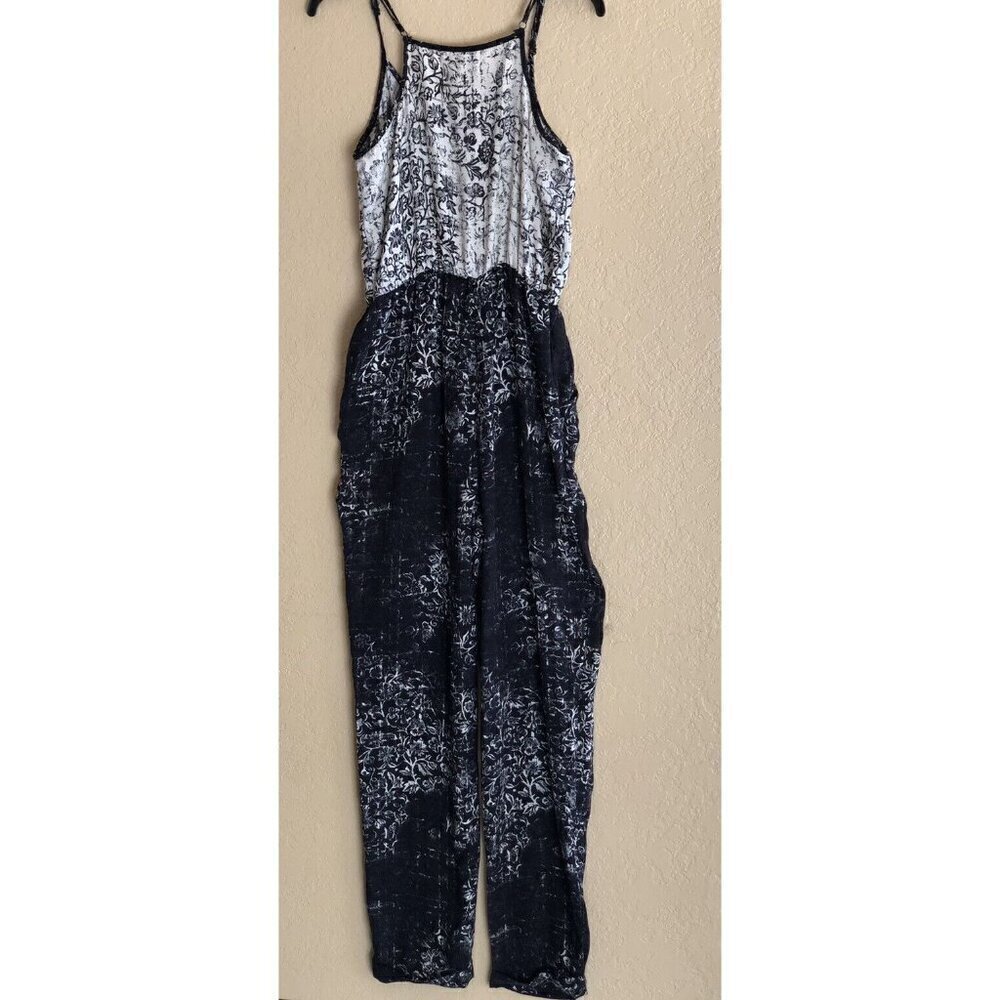 Lily White Women's Printed Drawstring Tapered Jumpsuit Size M - Picture 4 of 11